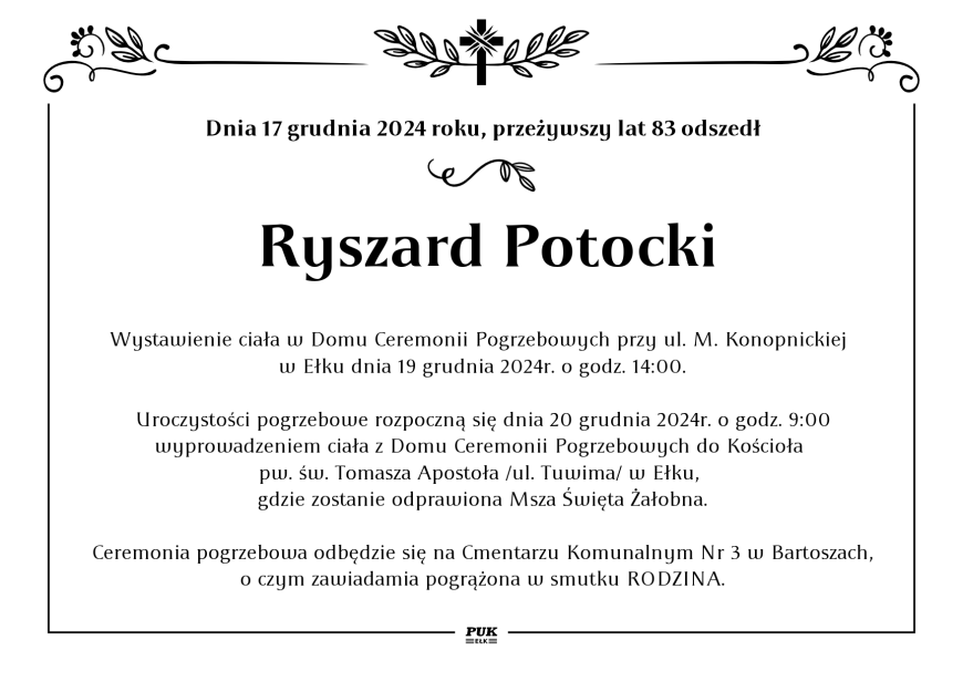 Ryszard Potocki - nekrolog